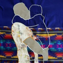  Arlene Correa Valencia: Presente / Present (detail), 2024, Textiles on Salvadoran textile 29 x 24 ½  inches, courtesy of the artist and Catharine Clark Gallery, San Francisco.